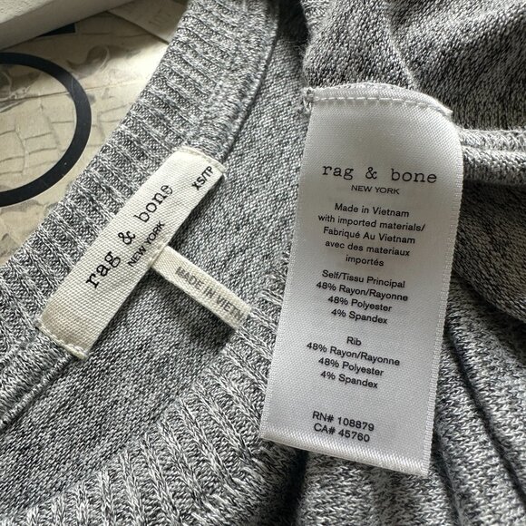 Rag & Bone Avryl Long-Sleeve Jersey Sweater Dress in Lt Heather Grey Size XS - Picture 9 of 12